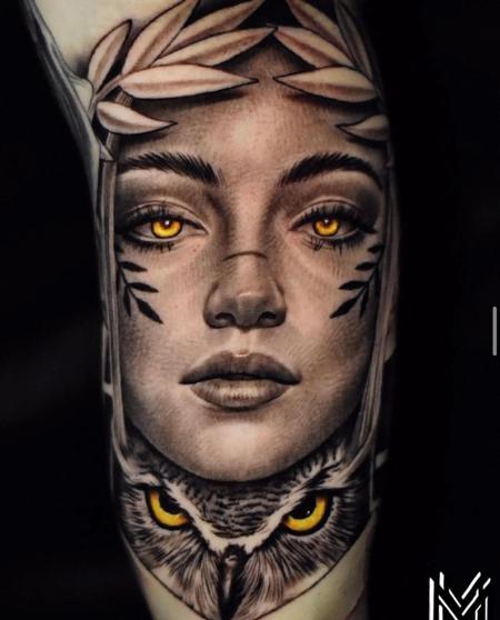Tattoos - Matt Morrison Owl Goddess - 144555